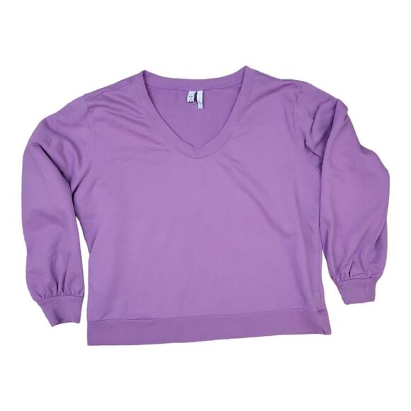 Zella Tops - Z by Zella Lavender Scoop Neck Sweatshirt w/ Back Cut-out Size L